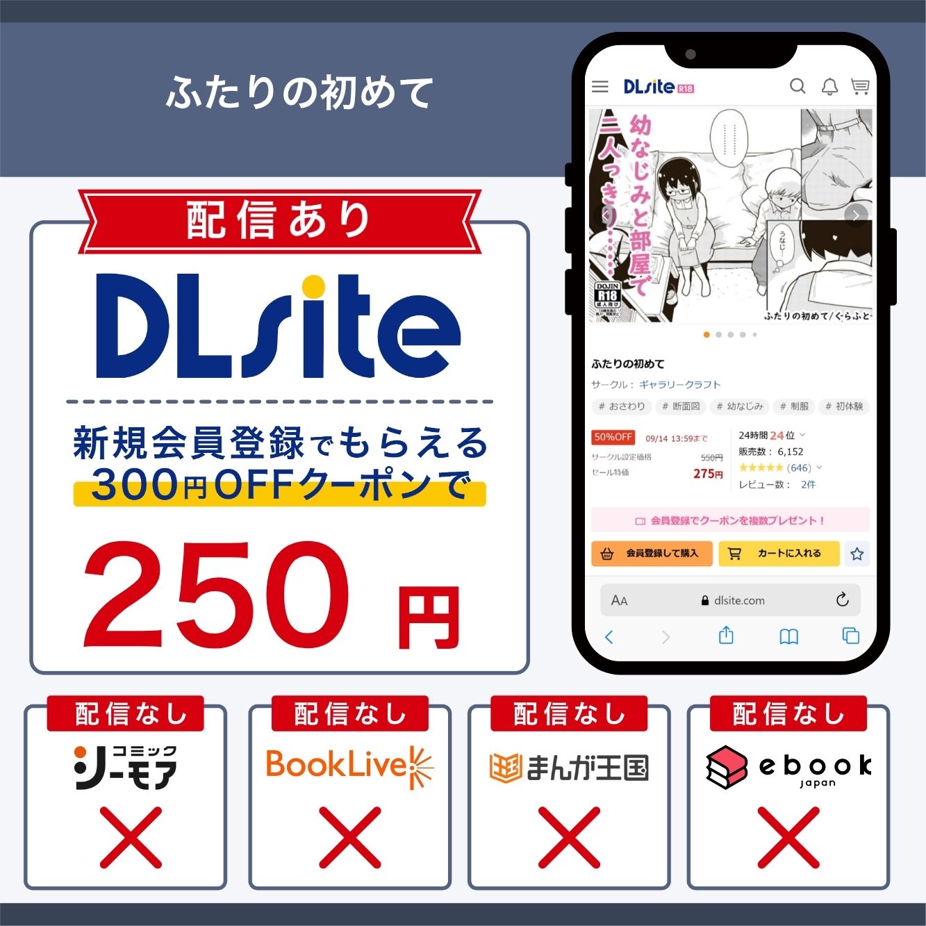 『ふたりの初めて』の各電子書籍サイトの配信状況