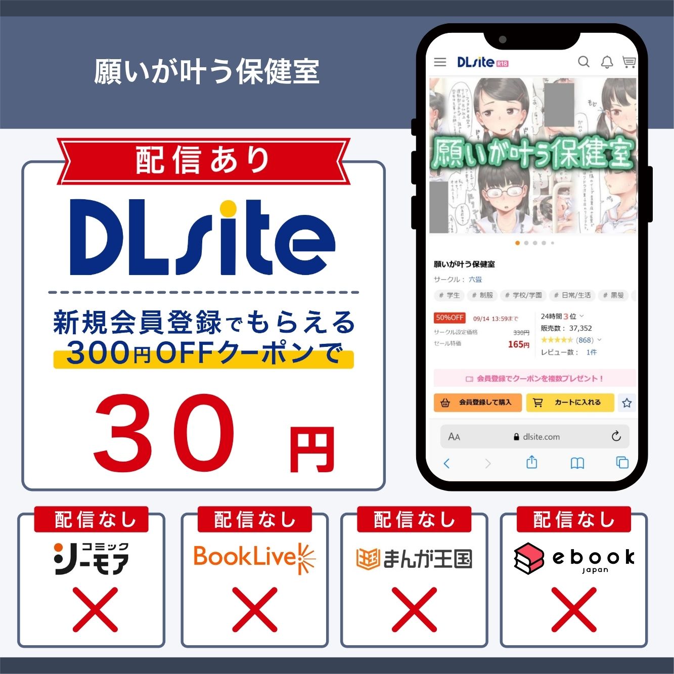 『願いが叶う保健室』の各電子書籍サイトの配信状況